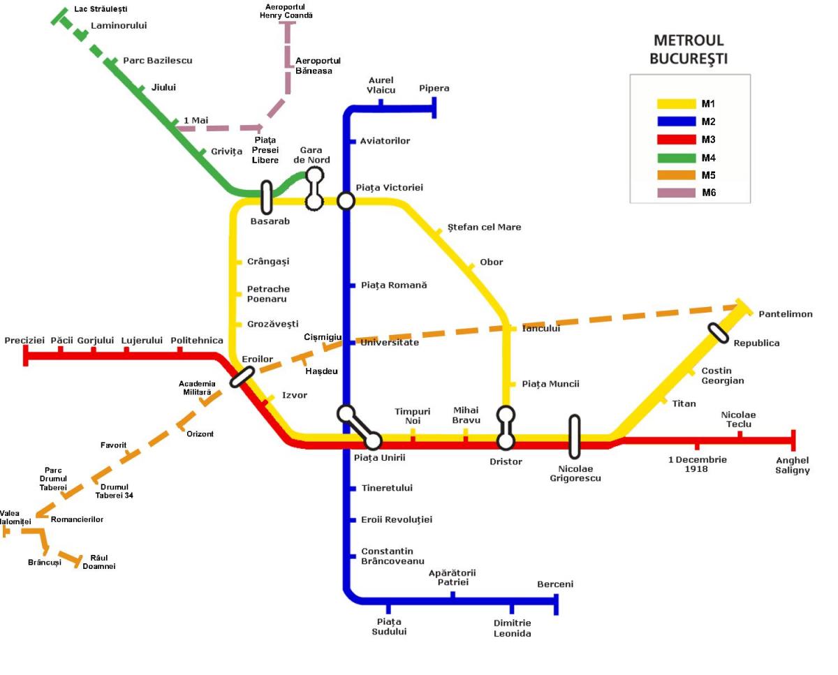 metro karte bucharest rumānija