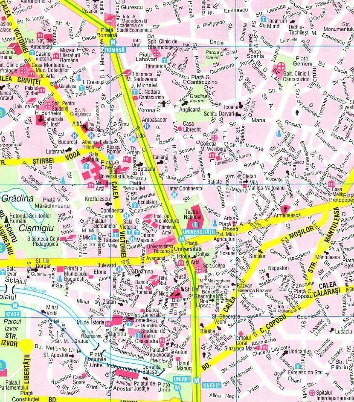 karte bukareste pilsētas centrs
